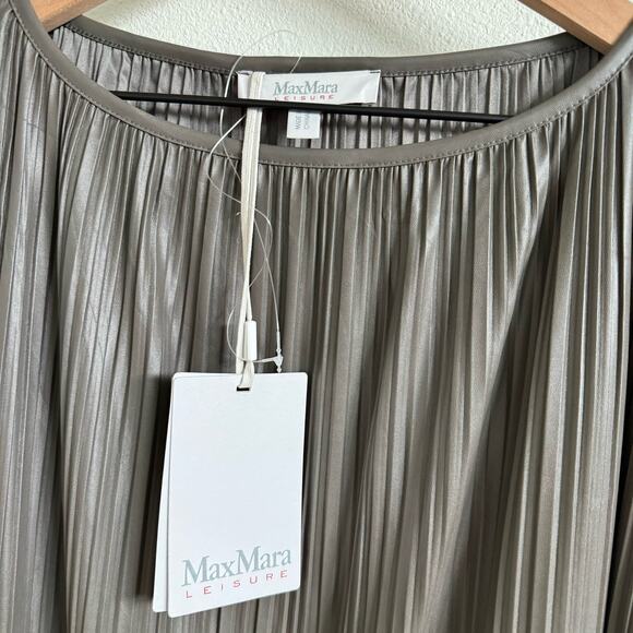 Max Mara Osso Pleated Dary Gray Tunic Women’s Large NWT - Picture 7 of 8